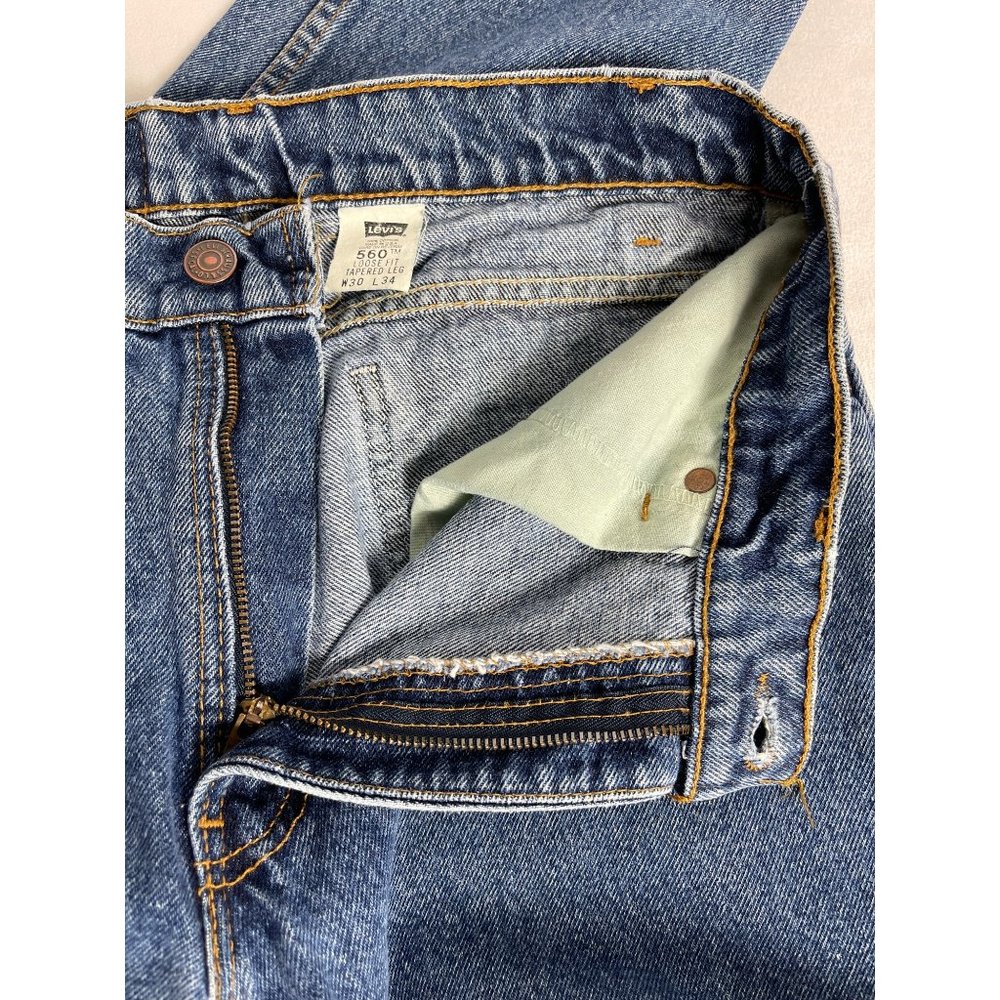 Vintage Levi's 560 Loose Fit 30 x 34 Tapered Orange Tab USA Made Mom Jeans EUC - Picture 10 of 12